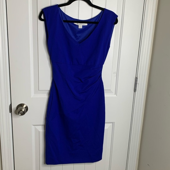 Diane von Furstenberg blue sheath dress size 2 career office - Picture 1 of 4